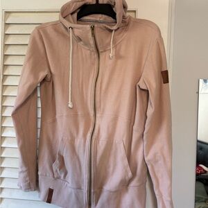 AMPERSAND AVE Blush Pink Hooded Full Zip Hoodie